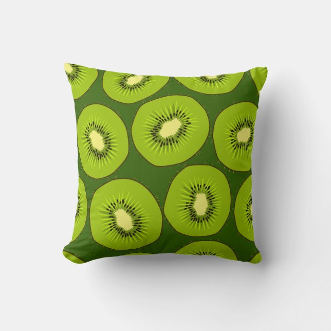 Almofada Fruta de Kiwi: verde escuro. (Frente)