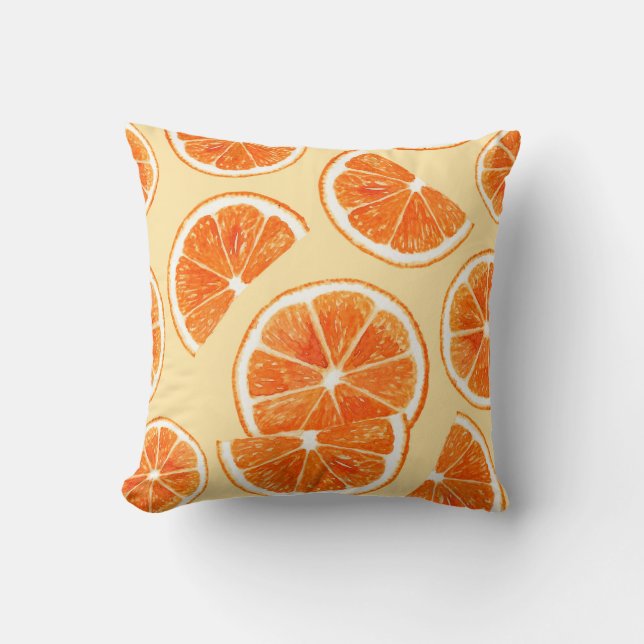 Almofada fruta de padrão laranja, comida de dieta illustr a (Frente)