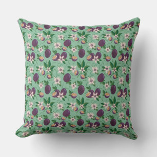 Almofada Fruta de Paixão - Arte Padrão de Repetição Floral