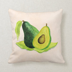 Almofada Fruta Verde Avocado para o resto da vida em aquare
