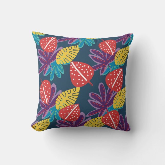 Almofada frutas coloridas de tendências florais tropicais (Frente)