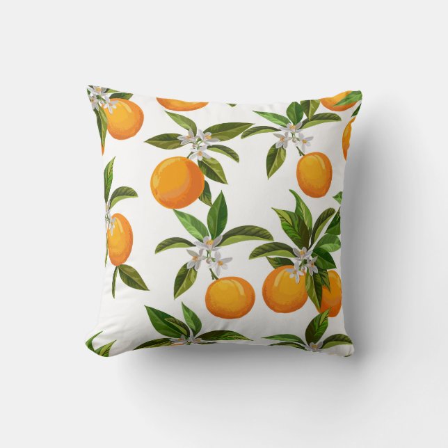 Almofada Frutas de Citros: Ilustração Digital Vintage (Frente)
