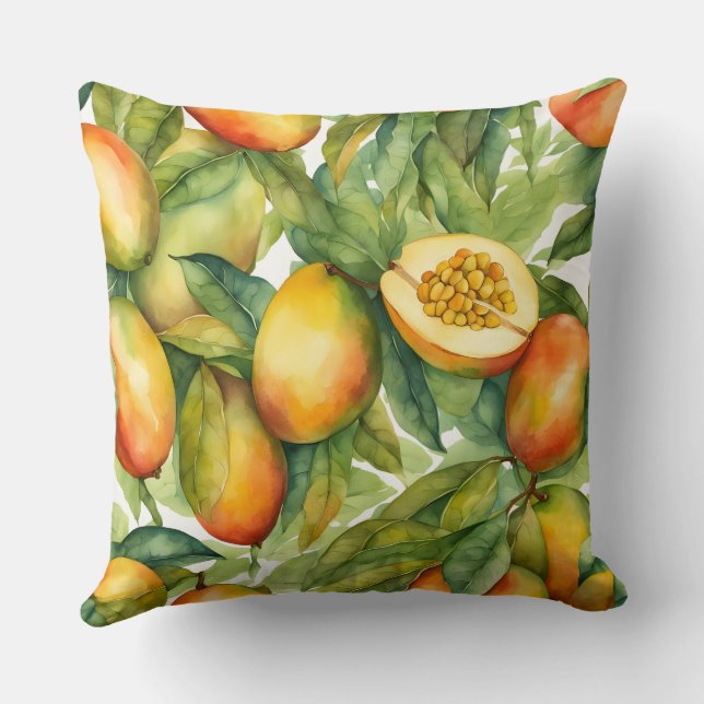 Almofada Frutas e Folhas de Manga  (Verso)