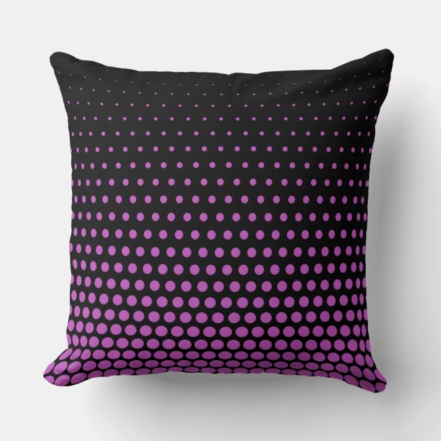 Almofada Fuchsia Bolinhas Moderno Preto (Frente)