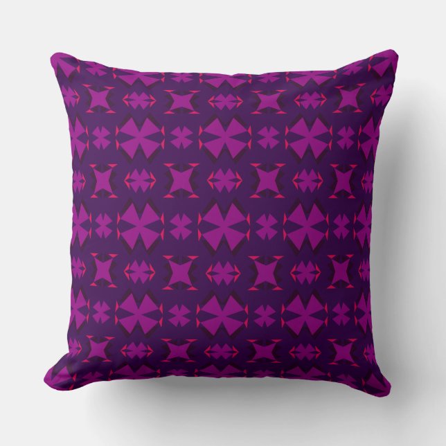 Almofada Fuchsia Geotech: A Vibrant Abstract Geometric Text (Frente)