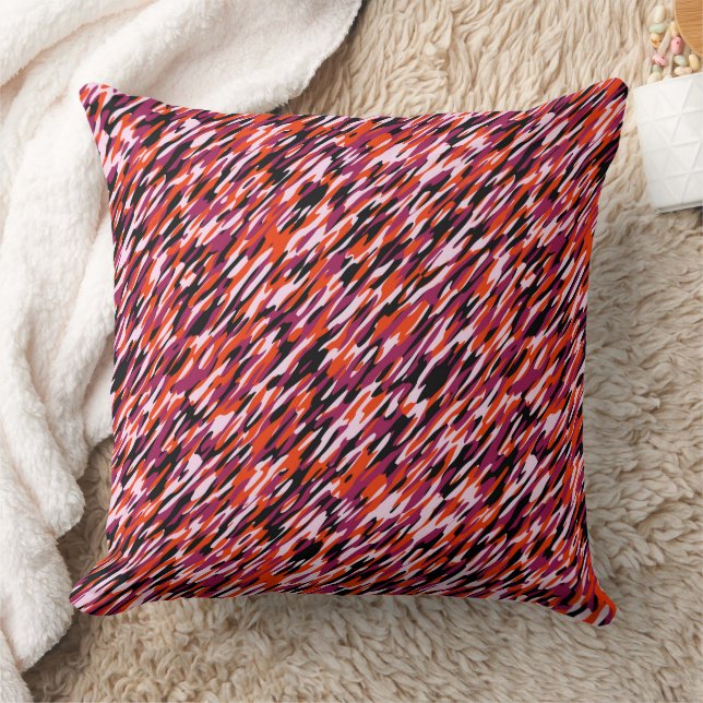 Almofada Fuchsia pink, orange, black and white camo  (Cobertor)