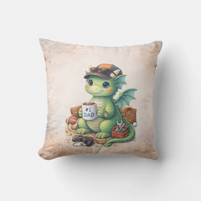 Almofada Fueled by Coffee Dad Jokes & Love Throw Pillow (Frente)