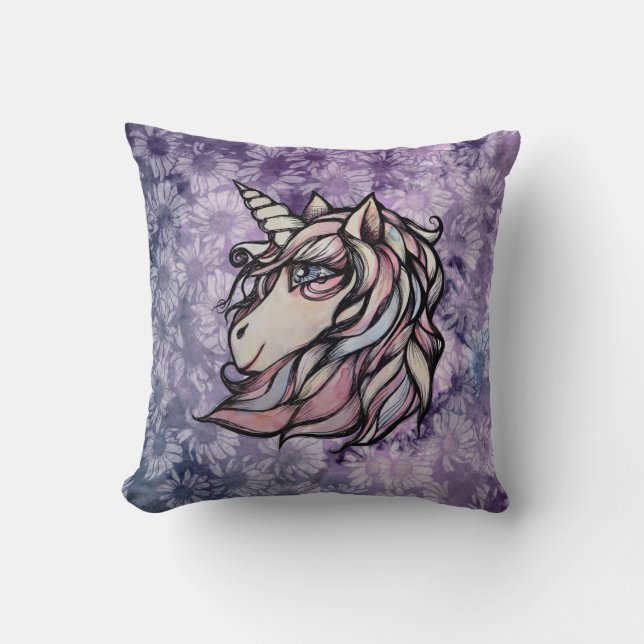 Almofada Fun cute unicorn art unicorns design               (Frente)