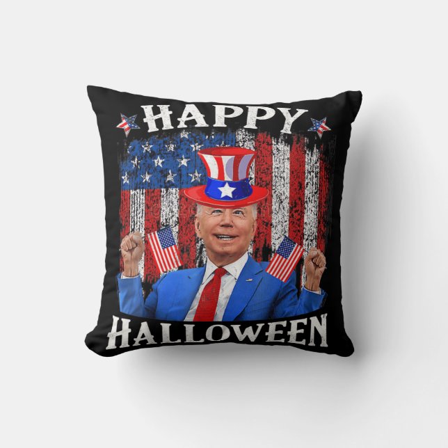 Almofada Fun Joe Biden Happy Halloween For Fourth Of July M (Frente)