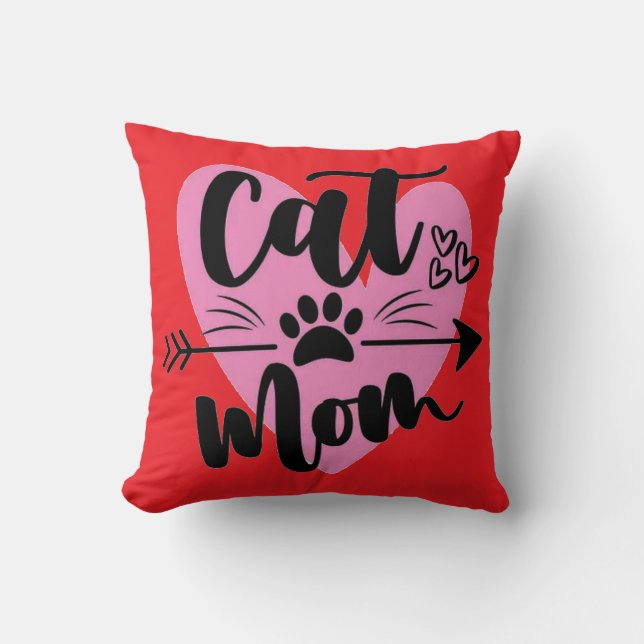 Almofada Fun & Simple Cat Mom Original Cute Design for Her (Frente)