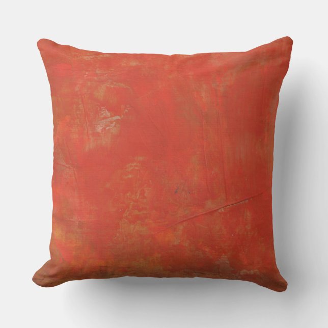Almofada Fundo Abstrato de Grunge Texturizado Vermelho (Frente)