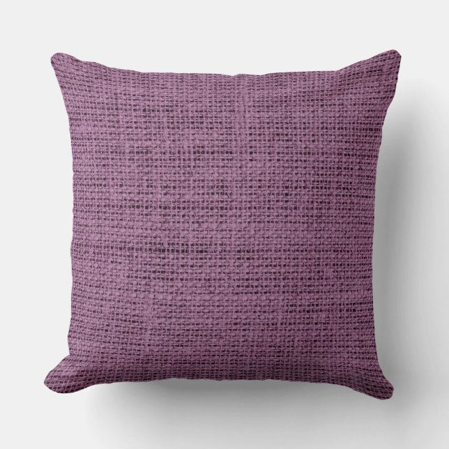 Almofada Fundo antigo da linhagem de burlap fuchsia fuchsia (Frente)