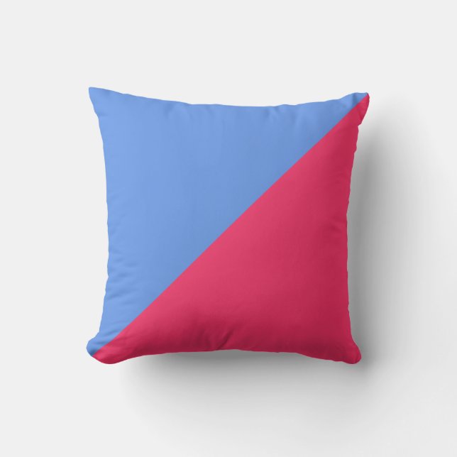 Almofada Fundo Azul e Rosa Quente Simples (Frente)