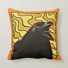 Almofada Fundo Crow,Laranja e Branco