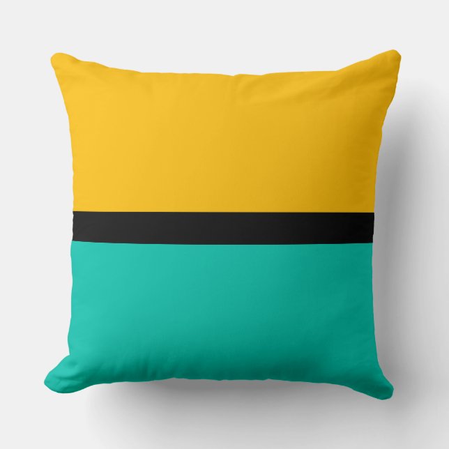 Almofada Fundo de cor sólida âmbar e amazonita (Frente)