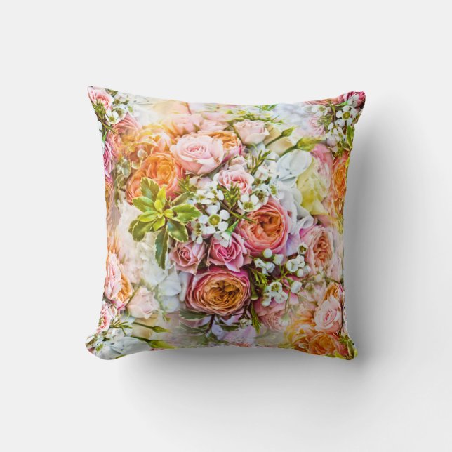 Almofada Fundo de flores de verão, buquês de flores (Frente)