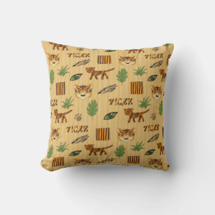 Almofada Fundo estilizado com tigre de desenho animado. Bri
