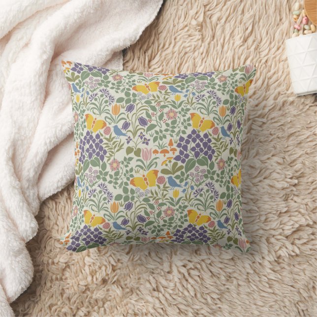 Almofada Fundo Natural do Jardim de Voysey (Cobertor)