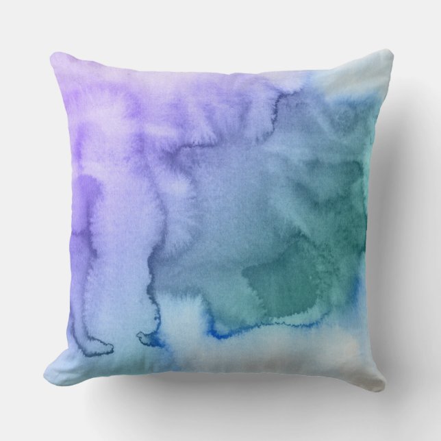 Almofada Fundo pintado mão 6 da aguarela abstrata (Frente)