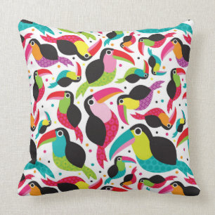 Almofada fundo toucan exótico do pássaro de Brasil