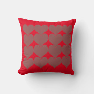 Almofada Fundo vermelho que Wedding padrões do coração d