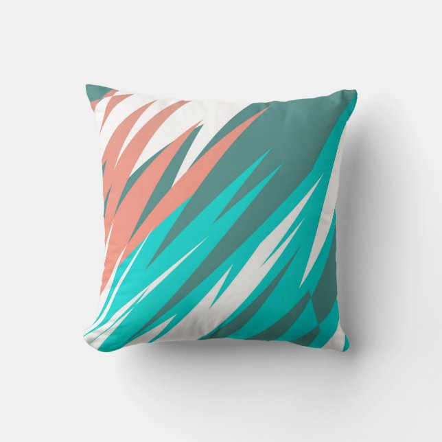 Almofada Funky Abstrato Art Pastel Turquoise White (Frente)