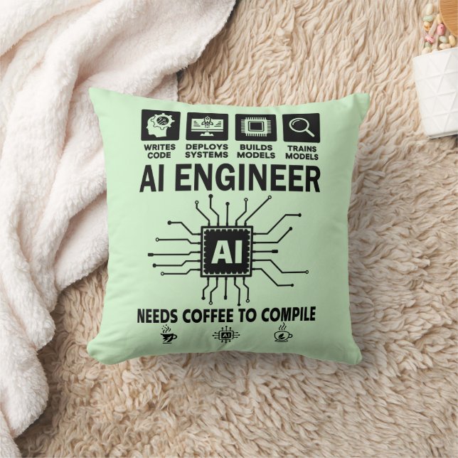 Almofada Funny AI Engineer Coding Programmer Developer Tech (Cobertor)