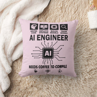 Almofada Funny AI Engineer Coding Programmer Developer Tech