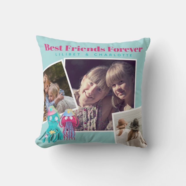 Almofada Funny BFF FOTO COLLAGE Gift JellyFish Octopus (Frente)