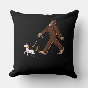Almofada Funny Bigfoot Andando Um Unicórnio Mágico