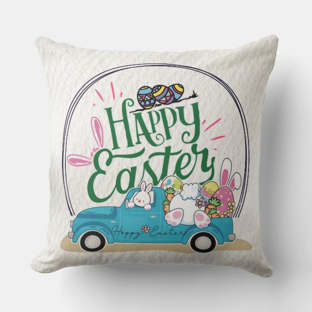 Almofada Funny Bunny Happy Easter Day (Frente)