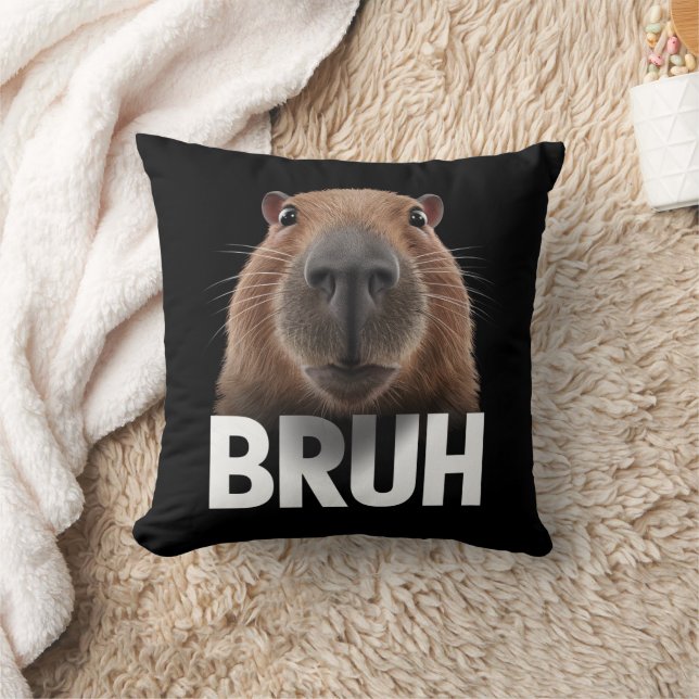 Almofada Funny Capybara Bruh (Cobertor)