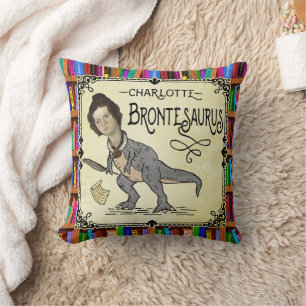 Almofada Funny Charlotte Bronte Surus Dinossaur Book Reader