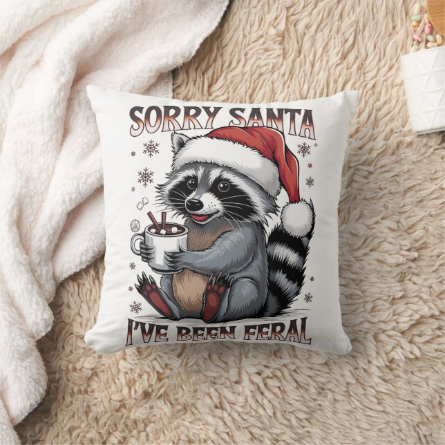 Almofada Funny Christmas Raccoon Throw PIllow (Cobertor)