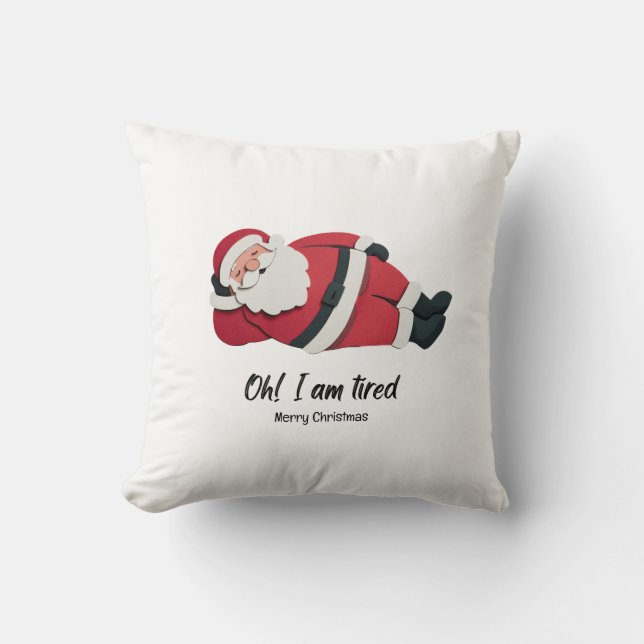 Almofada  Funny christmas throw pillow santa humorous cute (Frente)