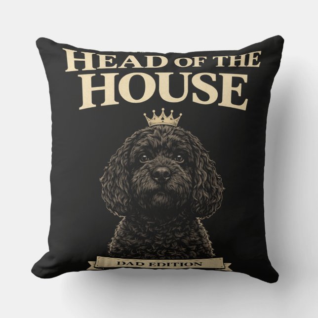 Almofada Funny Cockapoo Dad Gift | Head Of The House (Frente)
