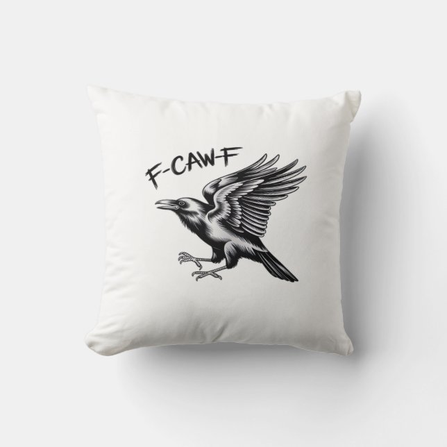 Almofada Funny Crow F-Caw-F Essential Minimal Clean (Frente)