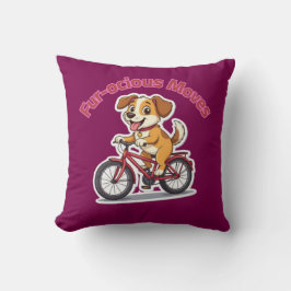 Almofada **Funny Cycling Dog – Cute Dog Riding a Bicycle Il