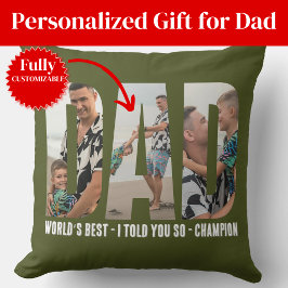 Almofada Funny Dad Photo Throw Pillow Humor Prank Joke