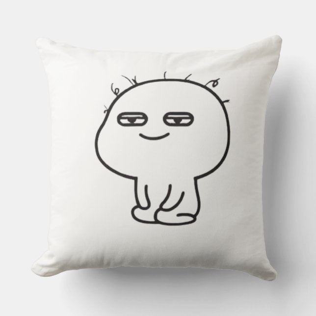 Almofada Funny Doodle Character Throw Pillow - Cute Minimal (Frente)