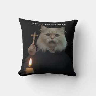 Almofada Funny Exorcist Cat Pillow - The Power Of Catnip Co