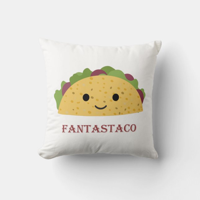 Almofada Funny Fantastaco Taco Pun Cute Kawaii Taco (Frente)