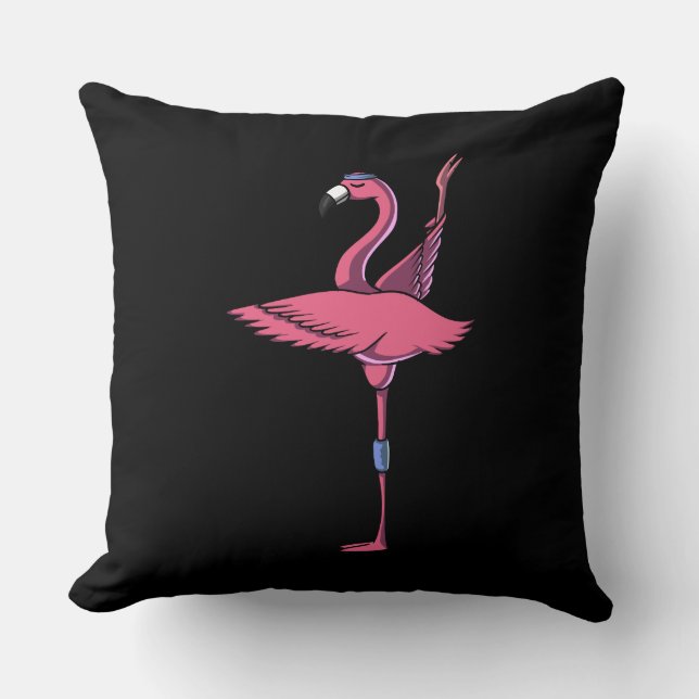 Almofada Funny Flamingo Bird Yoga Workout (Frente)