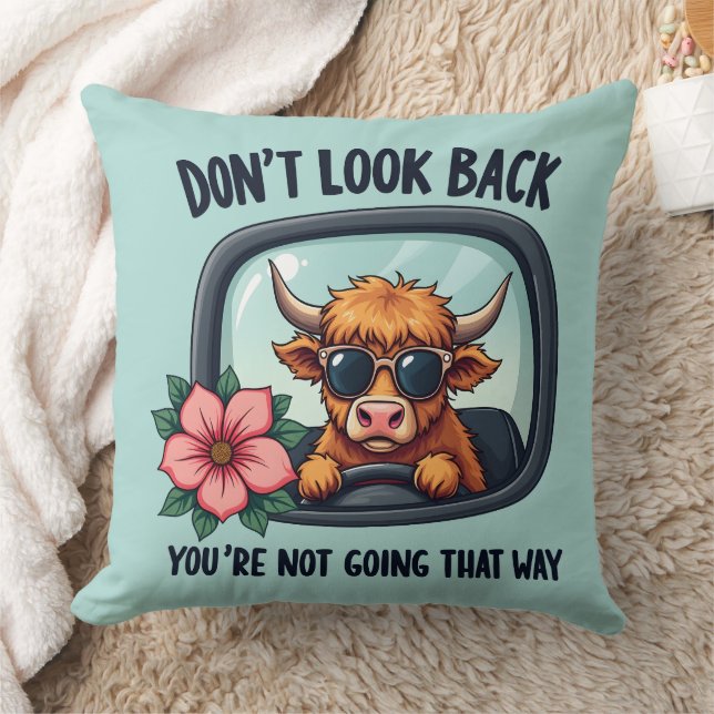 Almofada Funny Highland Cow Retro Western Motivation Art (Cobertor)