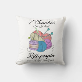 Almofada Funny I Crochet Save A Life Yarn Art