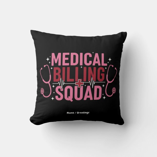 Almofada Funny Medical Billing Squad Proud Specialist Gift (Frente)