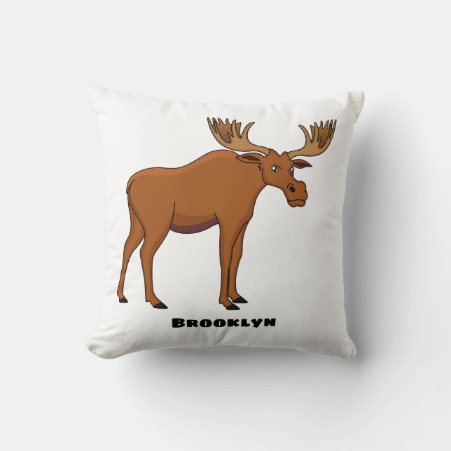 Almofada Funny moose cartoon illustration  (Frente)