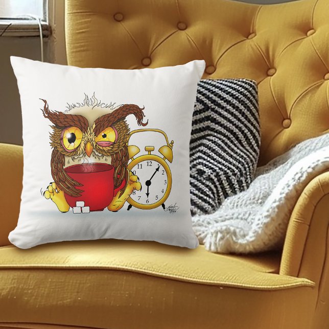 Almofada Funny Morning Cranky Owl (Criador carregado)