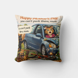 Almofada Funny Mother's Day cat car crash you can't park th