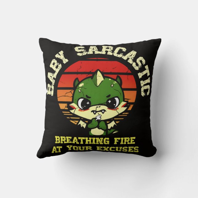 Almofada Funny Motivational Dragon - Burn Your Excuses  (Verso)